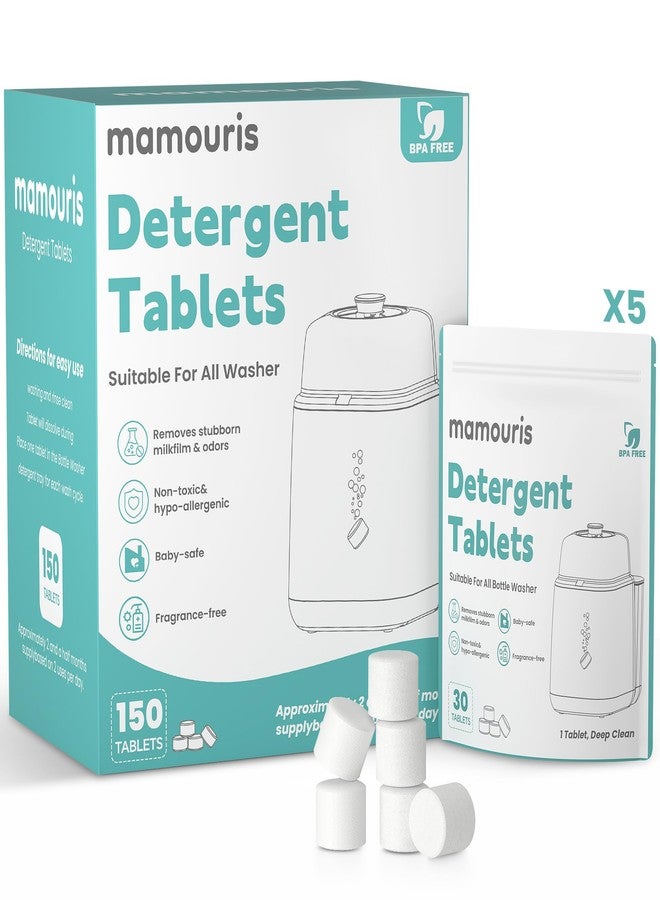 Mamouris 150PCS Official Detergent Cleaning Tablets: for Baby Brezza Grownsy Papablic Momfann Bottle Washer - Baby Bottle Washer Tablets for All Brands Bottles Washers Machines - Image 1