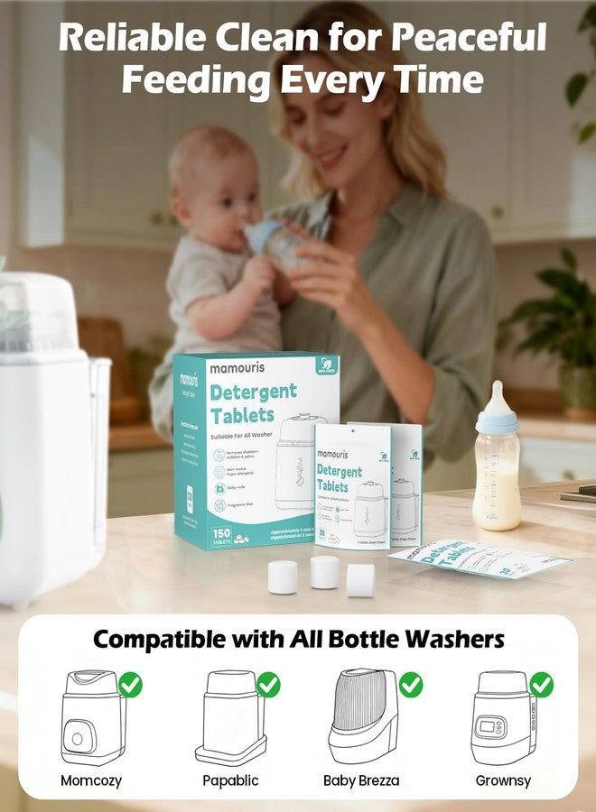 Mamouris 150PCS Official Detergent Cleaning Tablets: for Baby Brezza Grownsy Papablic Momfann Bottle Washer - Baby Bottle Washer Tablets for All Brands Bottles Washers Machines - Image 2