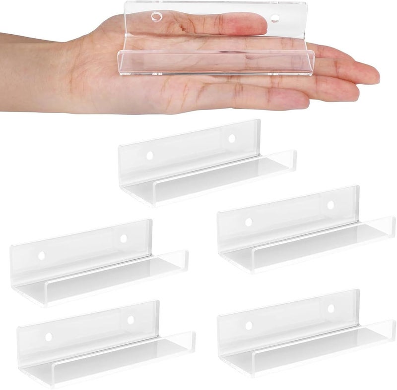 6 Pack Clear Acrylic Vinyl Record Shelf Wall Mount - Floating Album Display Holders - Image 1