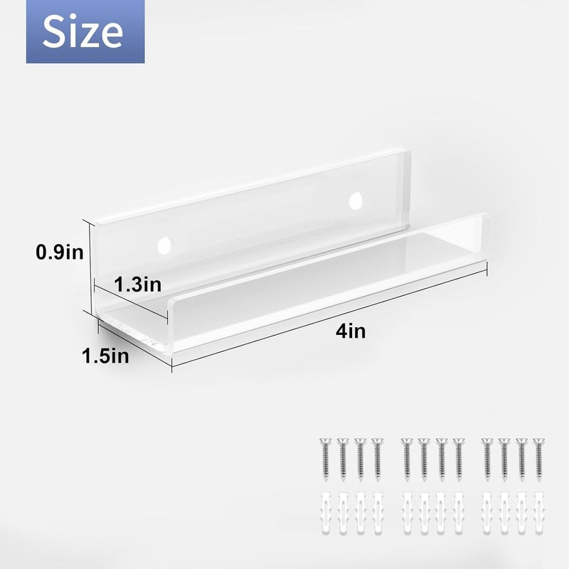 6 Pack Clear Acrylic Vinyl Record Shelf Wall Mount - Floating Album Display Holders - Image 3