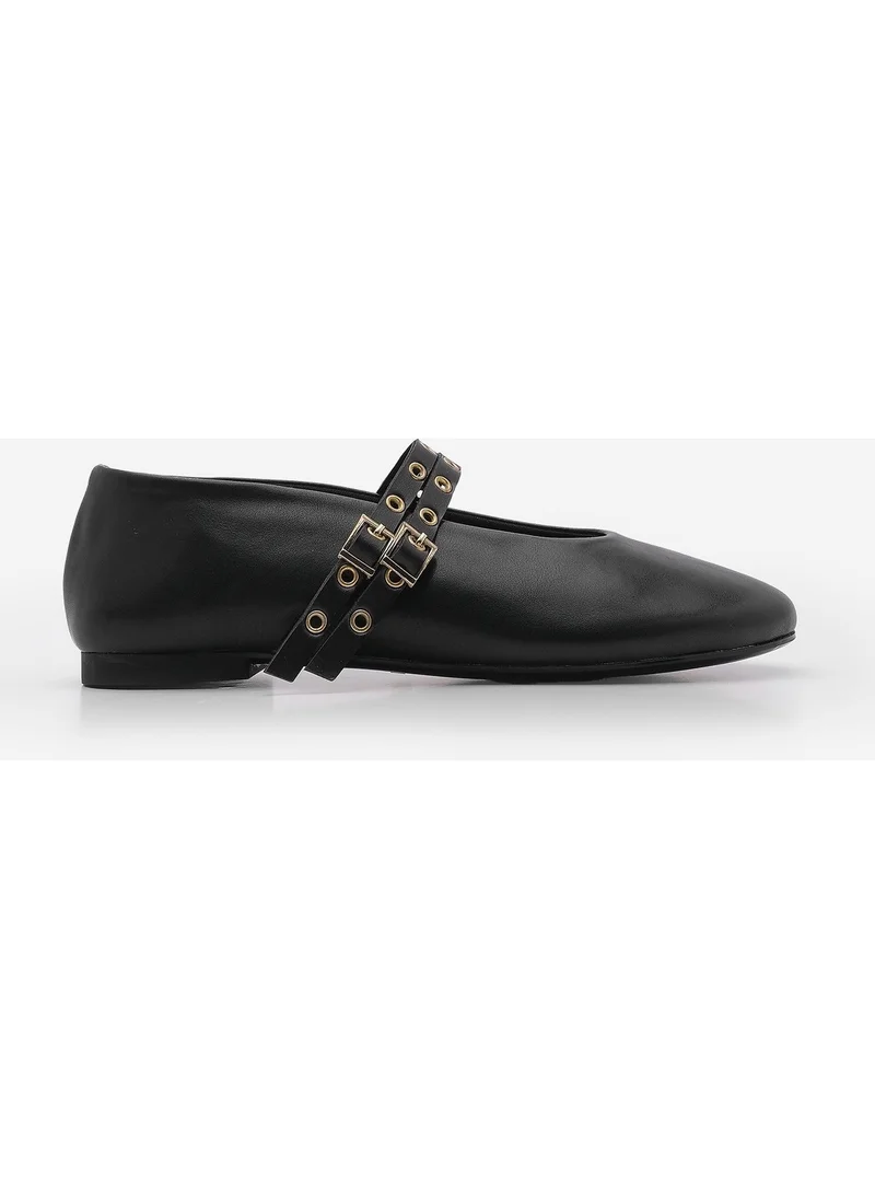 مارجين Women's Double Band Studded Casual Flats Bekosa