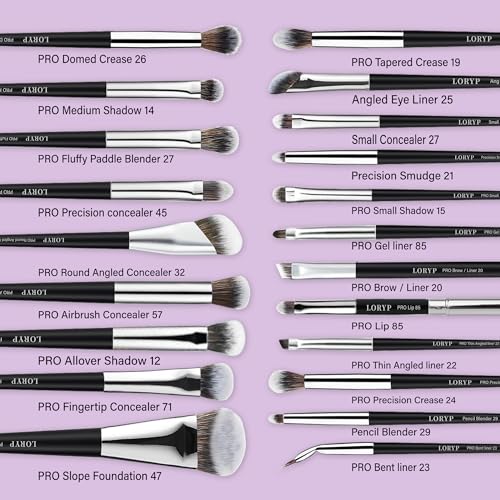 LORYP Professional Makeup Brushes Set 32Pcs Matte Black Cosmetic Brush Kit for All Face & Eye of Soft Vegan Synthetic Hair for Artists & Enthusiasts - Image 4