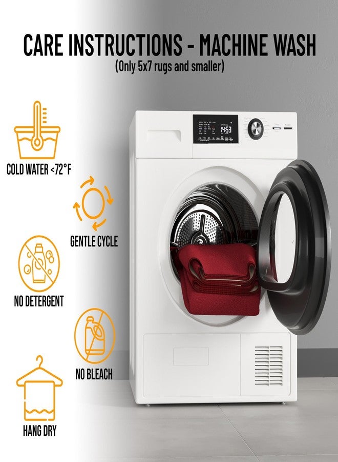 Ottomanson Hallway Runner Rug 20" x 59" Non Slip Solid Area Rugs Easy to Clean Laundry Rug Runner Durable & Pet Friendly Floor Carpet Runners for Hallways Entryway Living Room Kitchen, Red - Image 5