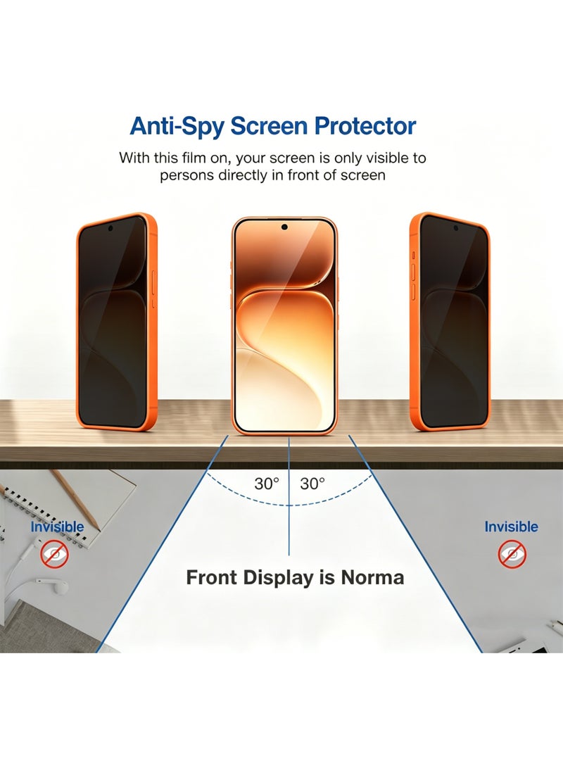 Wechdo 2 Pack for Honor 600 5G 5G Premium Tempered Glass Privacy Screen Protector, 1 Pack Front Privacy Screen Protector and 1 Pack Camera Lens Film, with 9H Hardness, Anti-Fingerprint, Anti-Shatter, Bubble-Free & Easy Installation - Image 5