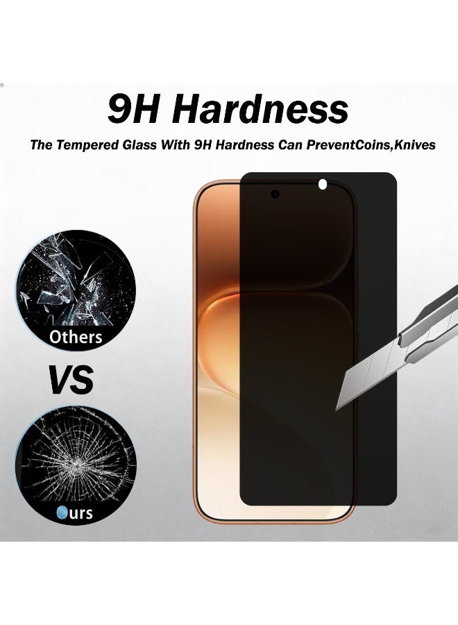 Wechdo 2 Pack for Honor 600 5G 5G Premium Tempered Glass Privacy Screen Protector, 1 Pack Front Privacy Screen Protector and 1 Pack Camera Lens Film, with 9H Hardness, Anti-Fingerprint, Anti-Shatter, Bubble-Free & Easy Installation - Image 4