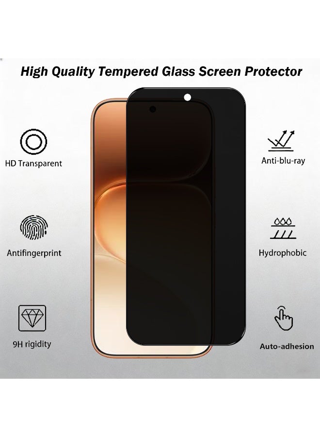 Wechdo 2 Pack for Honor 600 5G 5G Premium Tempered Glass Privacy Screen Protector, 1 Pack Front Privacy Screen Protector and 1 Pack Camera Lens Film, with 9H Hardness, Anti-Fingerprint, Anti-Shatter, Bubble-Free & Easy Installation - Image 3