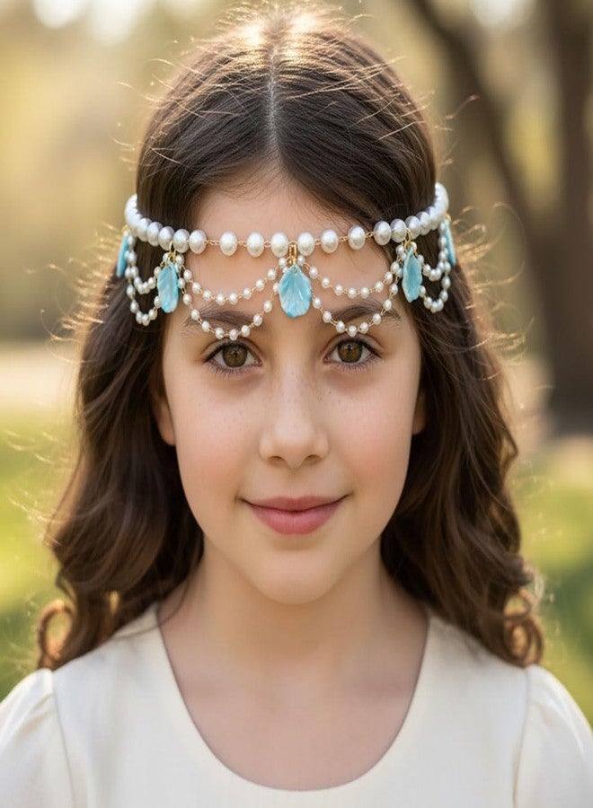 ووي طوق رأس متعدد الطبقات من اللؤلؤ من Woeoe للبنات، سلسلة رأس من الصدف، إكسسوار شعر من الصدف - Image 2