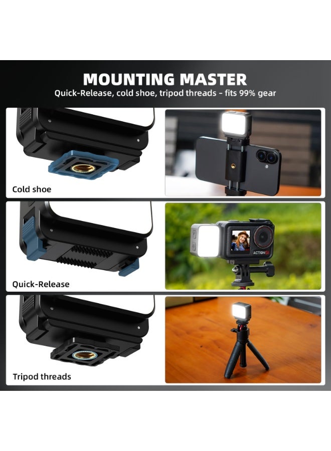 Mini Light for DJI Action Camera/Pocket 3 Fill Lighting Cold Hot Shoe LED Vlogging Light Attachment for DJI OSMO Pocket 3 Action 5 Pro 4 3, compatible with GoPro Accessories - Image 4