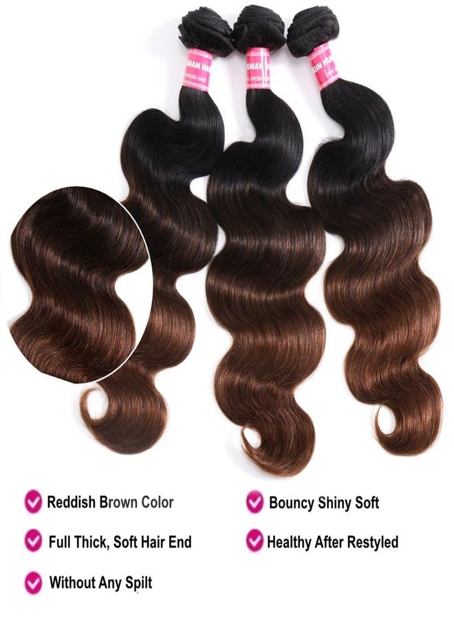 UNICE Chestnut Brown Ombre Body Wave Human Hair Weave 1 Bundle 20 inch Brazilian Remy Human Hair Sew In Extensions Soft and Keep Waves after Multiple Washes - Image 3
