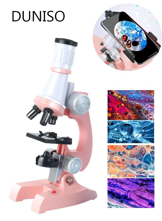 DUNISO Microscope Kits For Kids Beginner Microscope Kit With LED 100X 400X And 1200X Magnification Kids Educational Toy Preschool Science Toy Birthday Gift - Image 1