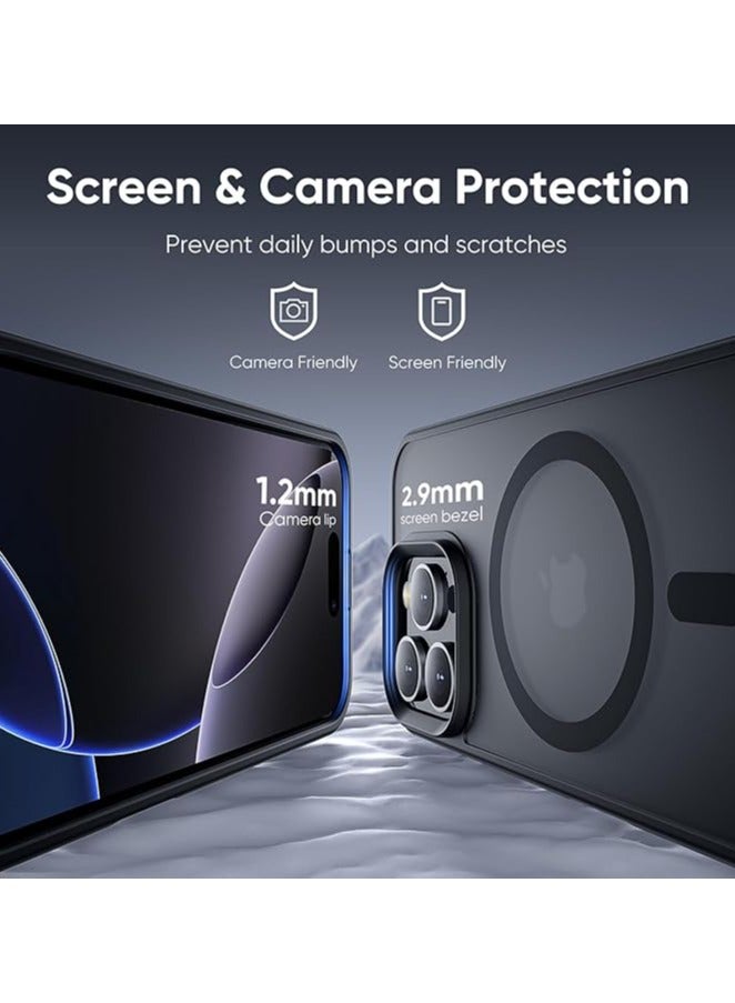 Magnetic for iPhone 16 Pro Max Case Fits MagSafe 16FT Drop Resistant Matte Skin Feeling Back Cover Shockproof Slim Fit for iPhone 16 Pro Max Phone Case 6.9 inch, Titanium Black - Image 3