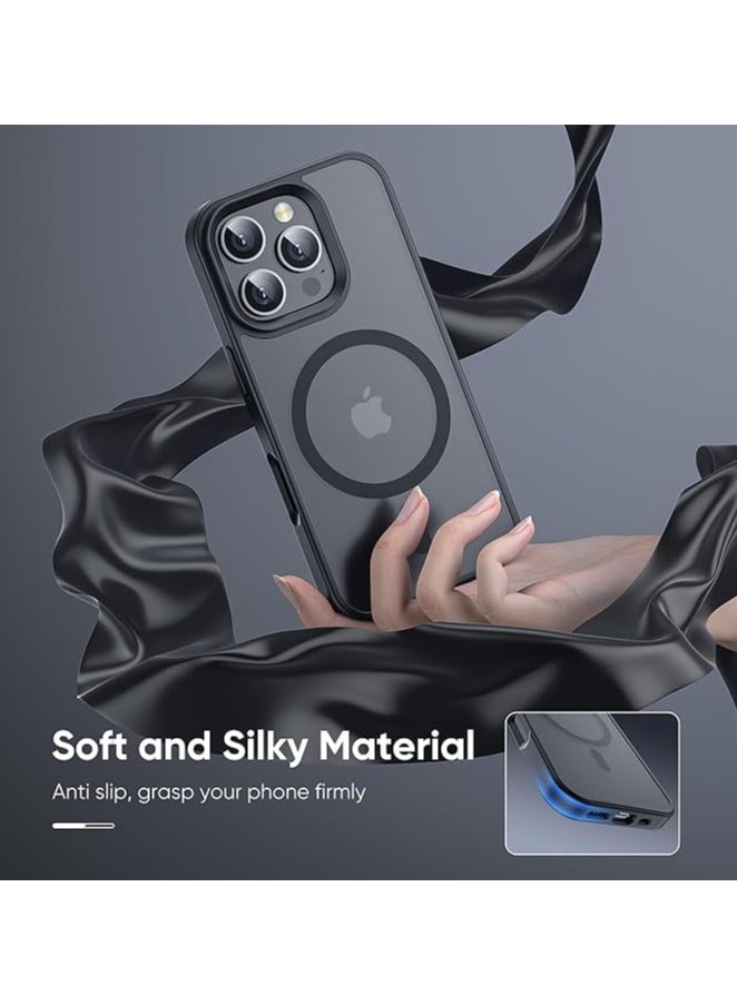 Magnetic for iPhone 16 Pro Max Case Fits MagSafe 16FT Drop Resistant Matte Skin Feeling Back Cover Shockproof Slim Fit for iPhone 16 Pro Max Phone Case 6.9 inch, Titanium Black - Image 5