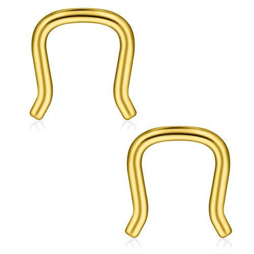 SCERRING 316L Surgical Steel U-Shaped Nose Ring Septum Piercing Hanger Retainer 16g 10PCS - Style 1# - Image 5