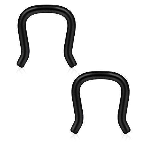 SCERRING 316L Surgical Steel U-Shaped Nose Ring Septum Piercing Hanger Retainer 16g 10PCS - Style 1# - Image 4