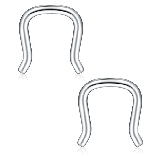SCERRING 316L Surgical Steel U-Shaped Nose Ring Septum Piercing Hanger Retainer 16g 10PCS - Style 1# - Image 3