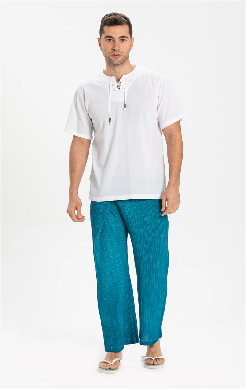 اليش شيل بيزي Unisex Şile Bezi Balıkçı Pantolon Turkuaz Trkz