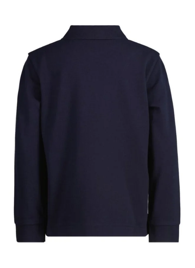 غانت Kids Shield Long Sleeve Piqué Polo Shirt