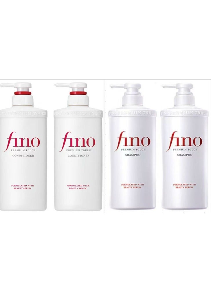 Fino Premium Moist Shampoo and Conditoner 550ml,Pack of 4 - Image 1