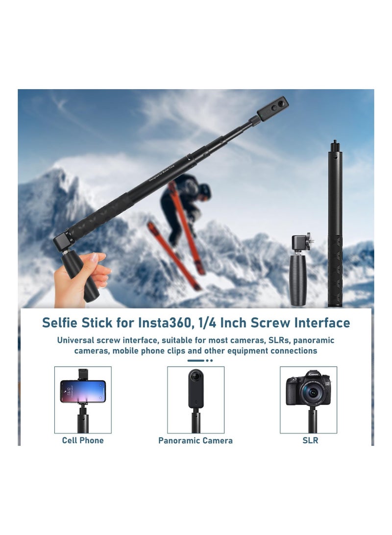 Captaintech Bullet Time Cord for Insta360 X3, 111cm / 43.7inch Invisible Selfie Stick Extended Cord Rotatable Handle for Insta360 X3/ GO 3/ ONE X2/  ONE R/ ONE X/ ONE/ GO 2 Camera Accessories - Image 4