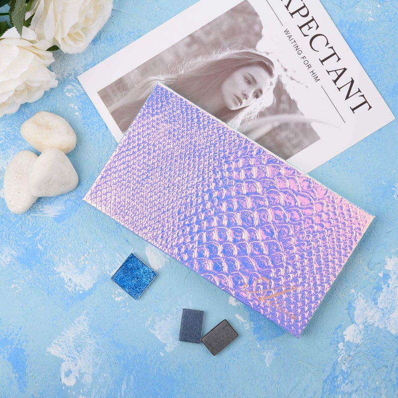 Allwon Magnetic Palette Mermaid Empty Makeup Palette with Mirror and 20Pcs Adhesive Empty Palette Metal Stickers for Eyeshadow Lipstick Blush Powder - Image 5