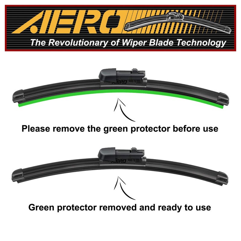 AERO Avenger 24" + 19" Premium All-Season Windshield Wiper Blades with Extra Refills OEM Replacement for Volkswagen VW CC EOS Golf GTI Jetta Passat Rabbit Honda CR-V Civic + More (Set of 2) - Image 5