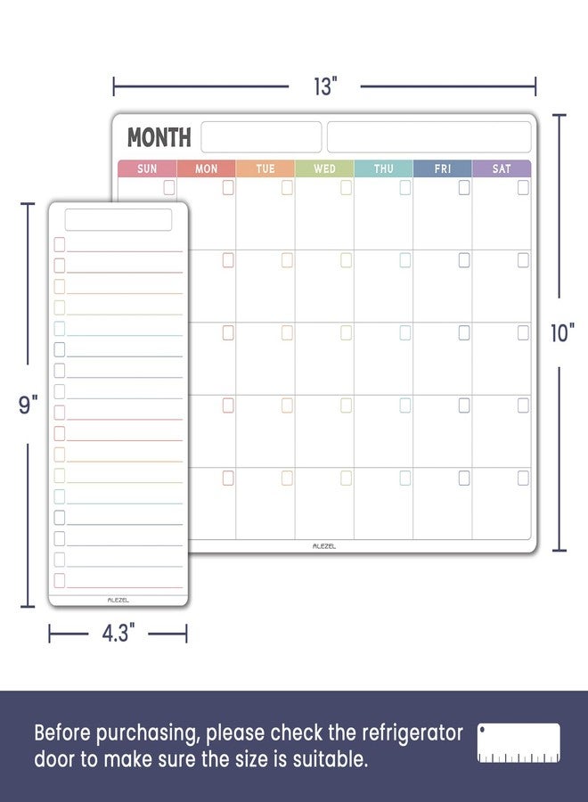 ALEZEL Magnetic Dry Erase Refrigerator Calendar, Dry Erase Calendar White Board Set for Fridge - Magnetic Monthly & Weekly Planner with List Board, 4 Markers + Eraser - Image 3