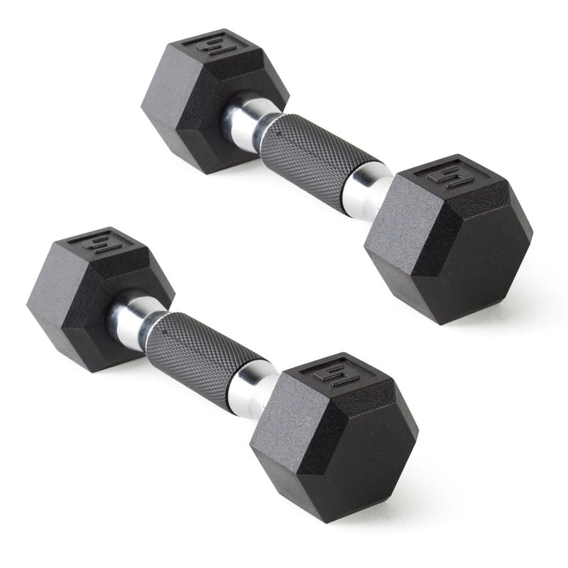 CAP Barbell Coated Dumbbell Weights with Padded Grip, Pair, 5 LBS - Image 1