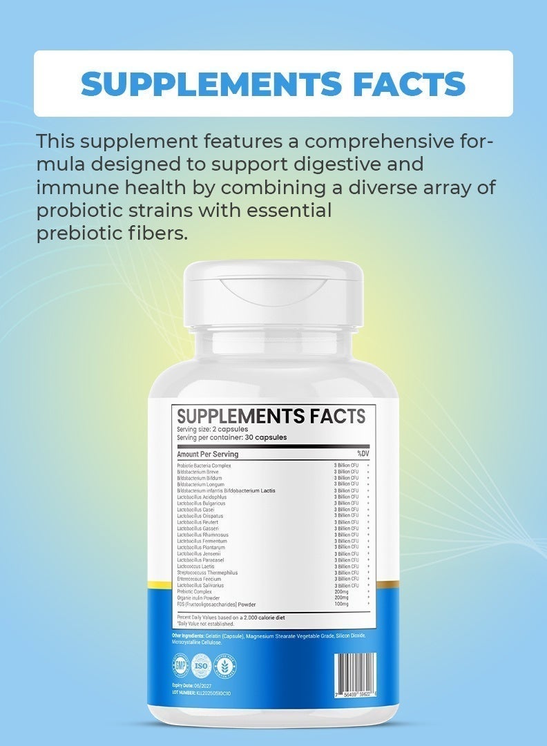 ROJYES Probiotic 300 Billion CFU Supplement, Probiotics for Gut Health and Digestive Balance, Immune Support, Bloating and Digestion Support, Daily Digestive Health Supplement, 60 Capsules - Image 5