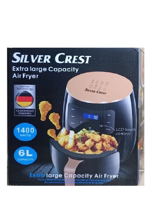 Multi-function digital air fryer with touch screen, 6 liters, 1400 watts