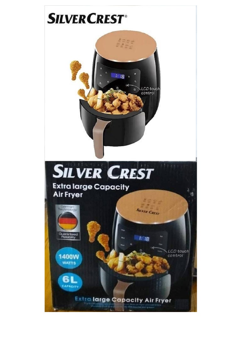 Multi-function digital air fryer with touch screen, 6 liters, 1400 watts