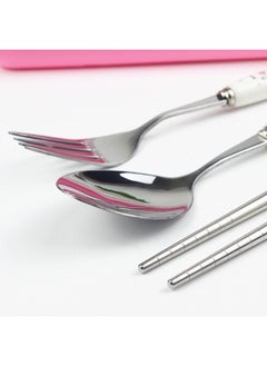 Generic Cute Cartoon Children's Tableware Student Portable Food Grade 304 Stainless Steel Tableware Spoon Fork Chopsticks Set-Specifications:The Great Unicorn  - Image 5