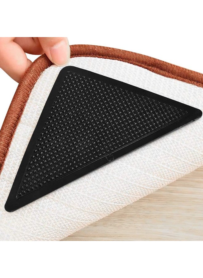 Carpet holder for hard floors, 4 pieces of non-slip carpet tape, reusable double-sided pads, anti-wrinkle, reusable, rug gripper for area rugs, tile floors. - Image 1