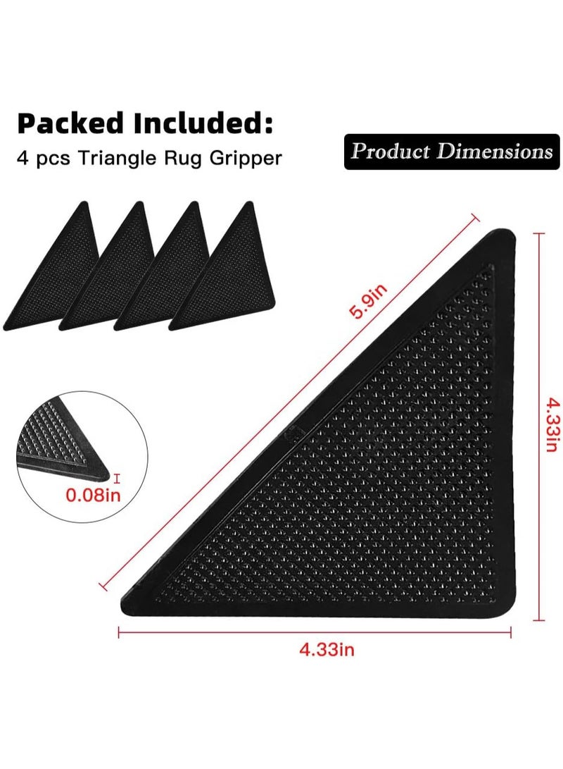 Carpet holder for hard floors, 4 pieces of non-slip carpet tape, reusable double-sided pads, anti-wrinkle, reusable, rug gripper for area rugs, tile floors. - Image 2