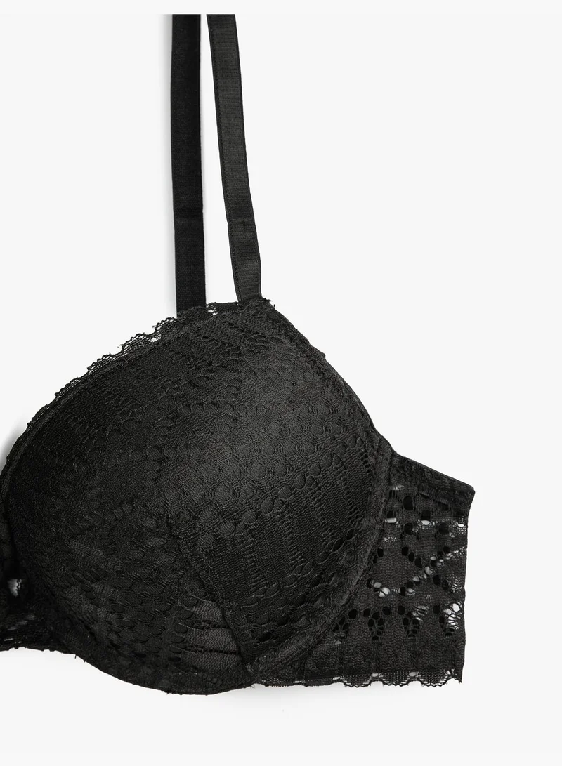 KOTON Uplift Underwired Lacy Padded Bra