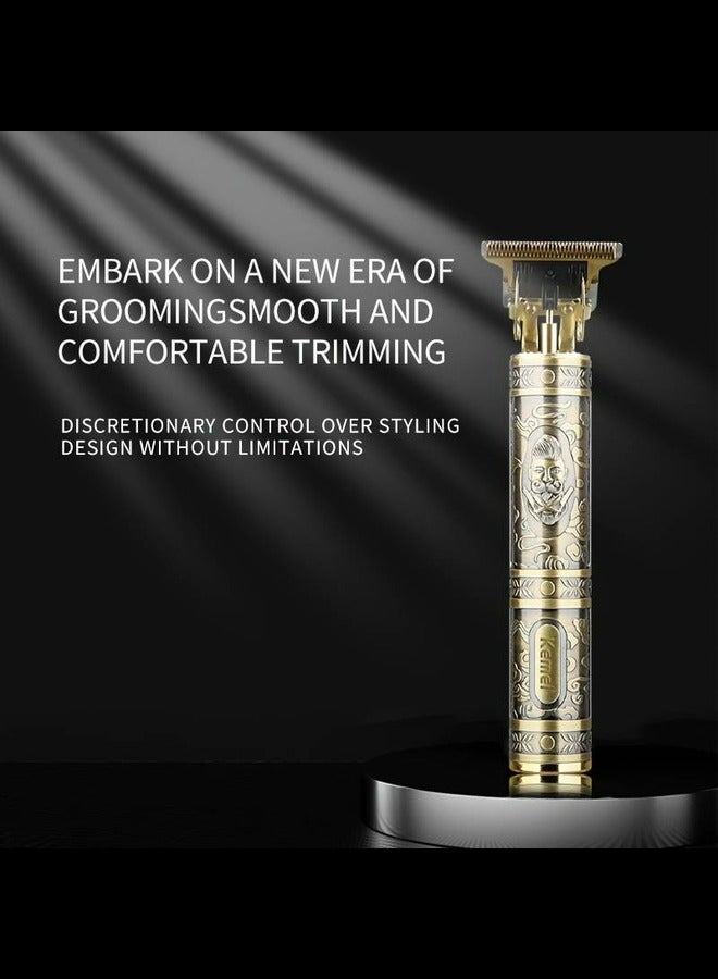 Kemei Cordless USB Rechargeable Metal Case Trimmer, Men's Shaver Beauty Sculpting Shaver With Guide Comb For Personal And Stylist Use - The Perfect Gift For His KM-T9 - Image 3