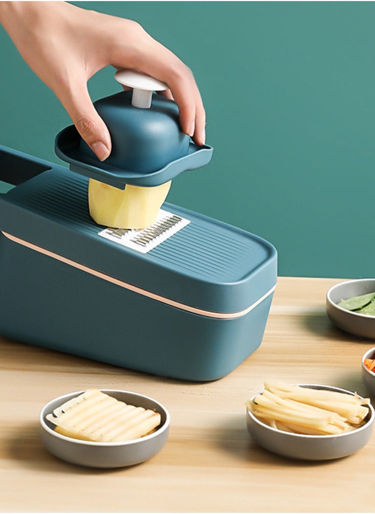 Arabest - Vegetable Chopper Onion Chopper Mandolin Slicer（Blue） - Image 1