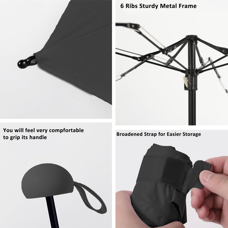 BAODINI Travel Essentials Mini Umbrella for Purse With Case Small Compact UV Sun Protection Lightweight Tiny Pocket Manual Open Close Umbrella for Women Kids and Men Fits Purse Backpack - Image 5
