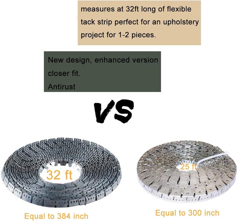 Wadoy Flex-Grip 32 ft Flexible Metal Tack Strip for Upholstery - Image 5