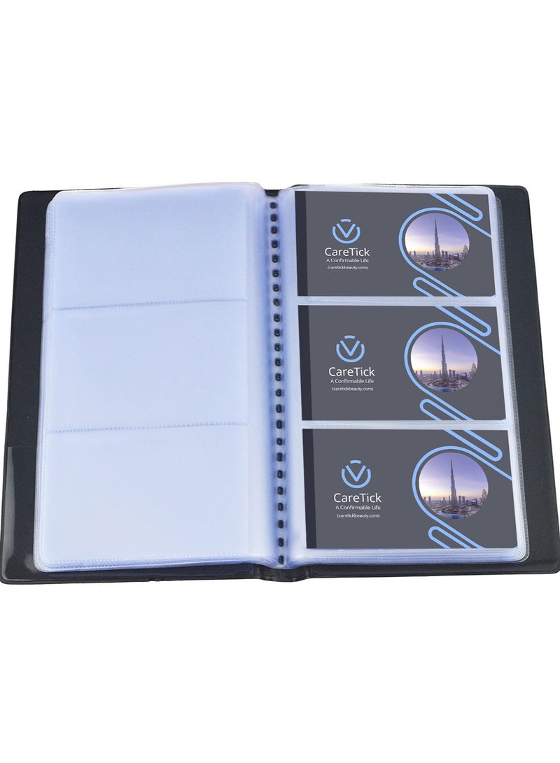 CareTick Business Card Holder Book, 240 Business Name Card Organizer Professional Book PU Leather office Journal Credit Card Holder Slim Wallet for Men & Women 120 Pouch (BCH-240) - Image 1