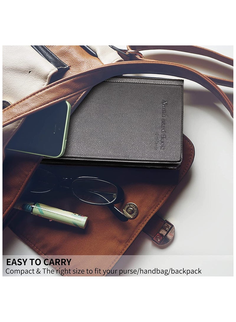 CareTick Business Card Holder Book, 240 Business Name Card Organizer Professional Book PU Leather office Journal Credit Card Holder Slim Wallet for Men & Women 120 Pouch (BCH-240) - Image 5