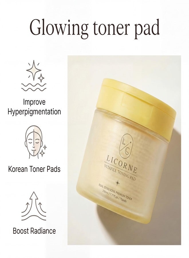 Licorne Vitafill Toning Pads (70 Count) - Idebenone & Vitamin C Glow Boosting Toner Pads for Dullness & Uneven Skin Tone - Korean Exfoliating Face Pads with Niacinamide for Daily Radiance - Image 3
