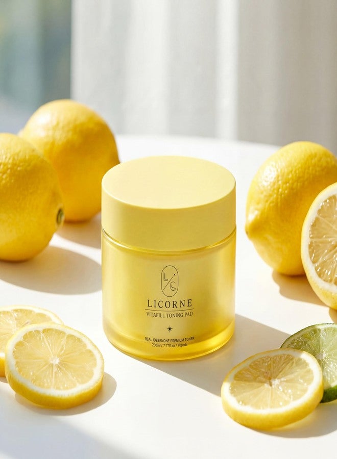 Licorne Vitafill Toning Pads (70 Count) - Idebenone & Vitamin C Glow Boosting Toner Pads for Dullness & Uneven Skin Tone - Korean Exfoliating Face Pads with Niacinamide for Daily Radiance - Image 2