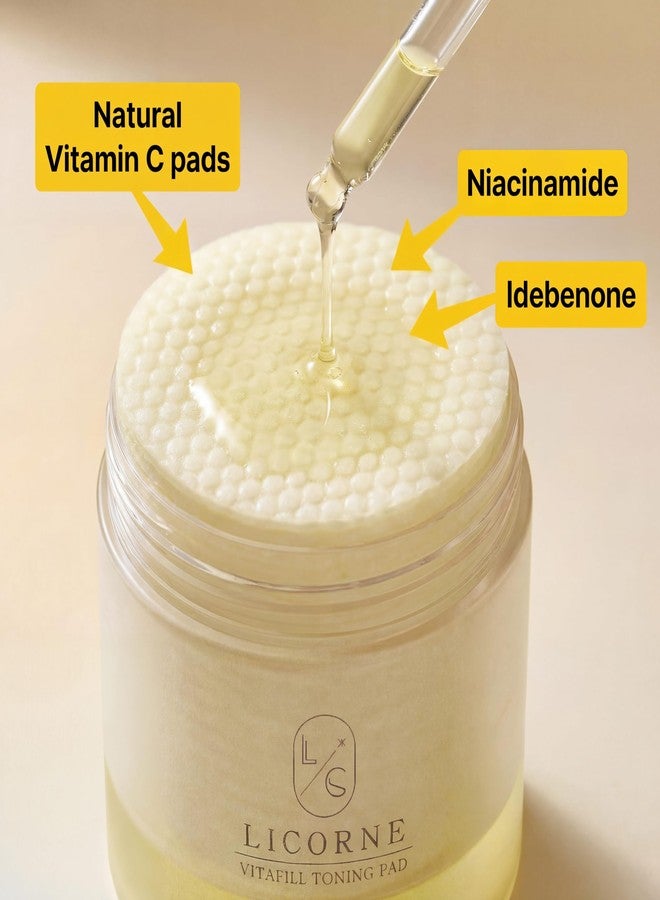 Licorne Vitafill Toning Pads (70 Count) - Idebenone & Vitamin C Glow Boosting Toner Pads for Dullness & Uneven Skin Tone - Korean Exfoliating Face Pads with Niacinamide for Daily Radiance - Image 4