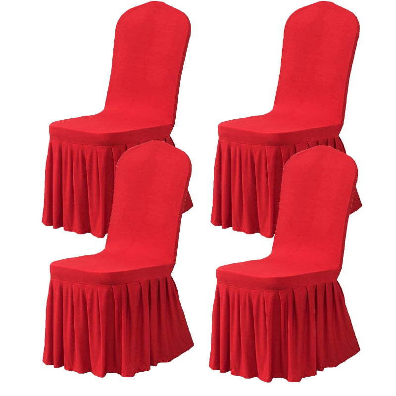 Dimatic Dimatic Dining Room Chair Covers Set of 4  Stretch Parsons Slipcovers with Skirt Super Fit Spandex Chair Seat Protector Cover for Dining Room  Hotel  Ceremony (Red) - Image 1