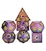 Cusdie Sharp Edges DND Dice 7 PCs Moon Dice Set DD Dice Handcrafted Polyhedral Dice Set for Role Playing Game MoonPurple Black - Image 2