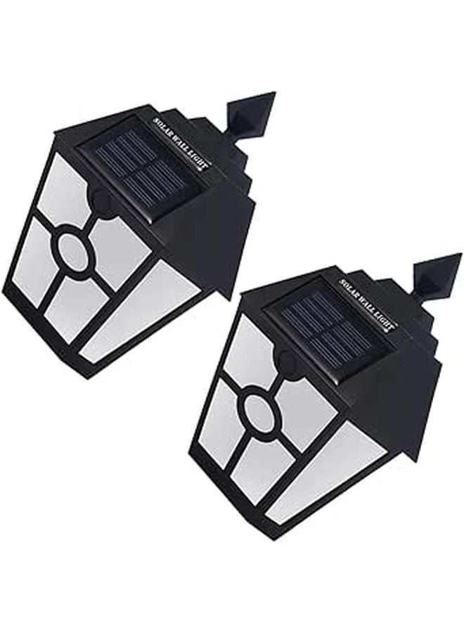 Solar Hexagon Wall Lights Outdoor 2 Pack Warm White Garden Corridor Easy Install - Image 1