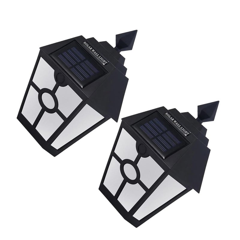 Solar Hexagon Wall Lights Outdoor 2 Pack Warm White Garden Corridor Easy Install - Image 2