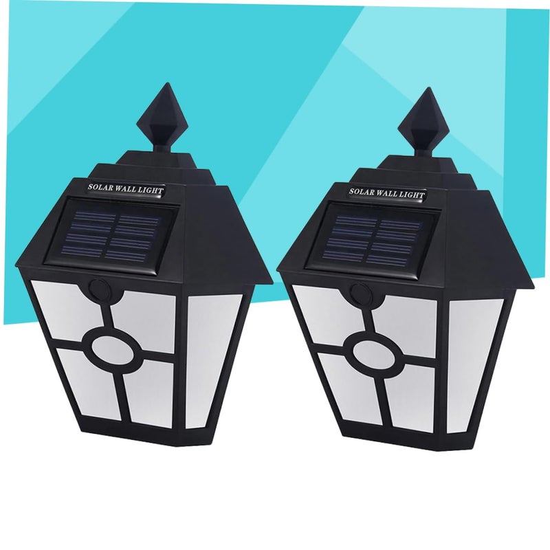 Solar Hexagon Wall Lights Outdoor 2 Pack Warm White Garden Corridor Easy Install - Image 3