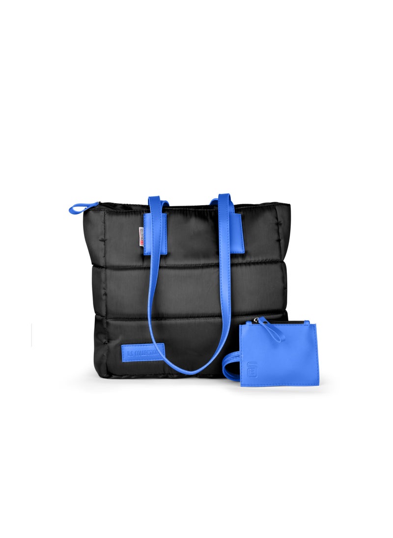 B.S COLLECTION - Soft Canvas B.S bag tote bag and shoulder bag for girls - blue - Image 1