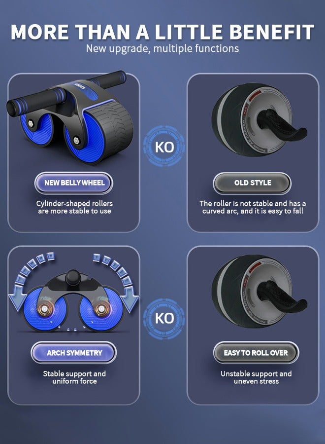 GROIC عجلة البطن AB Roller معدات تمرين لتمرين عضلات البطن، تدريب عضلات البطن بالارتداد التلقائي، معدات لياقة عضلات البطن مع وسادة الركبة وحامل الهاتف - Image 5